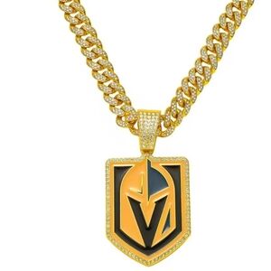 New Vegas Golden Knights Iced Out Chain Necklace 20" Or 24" Choose
